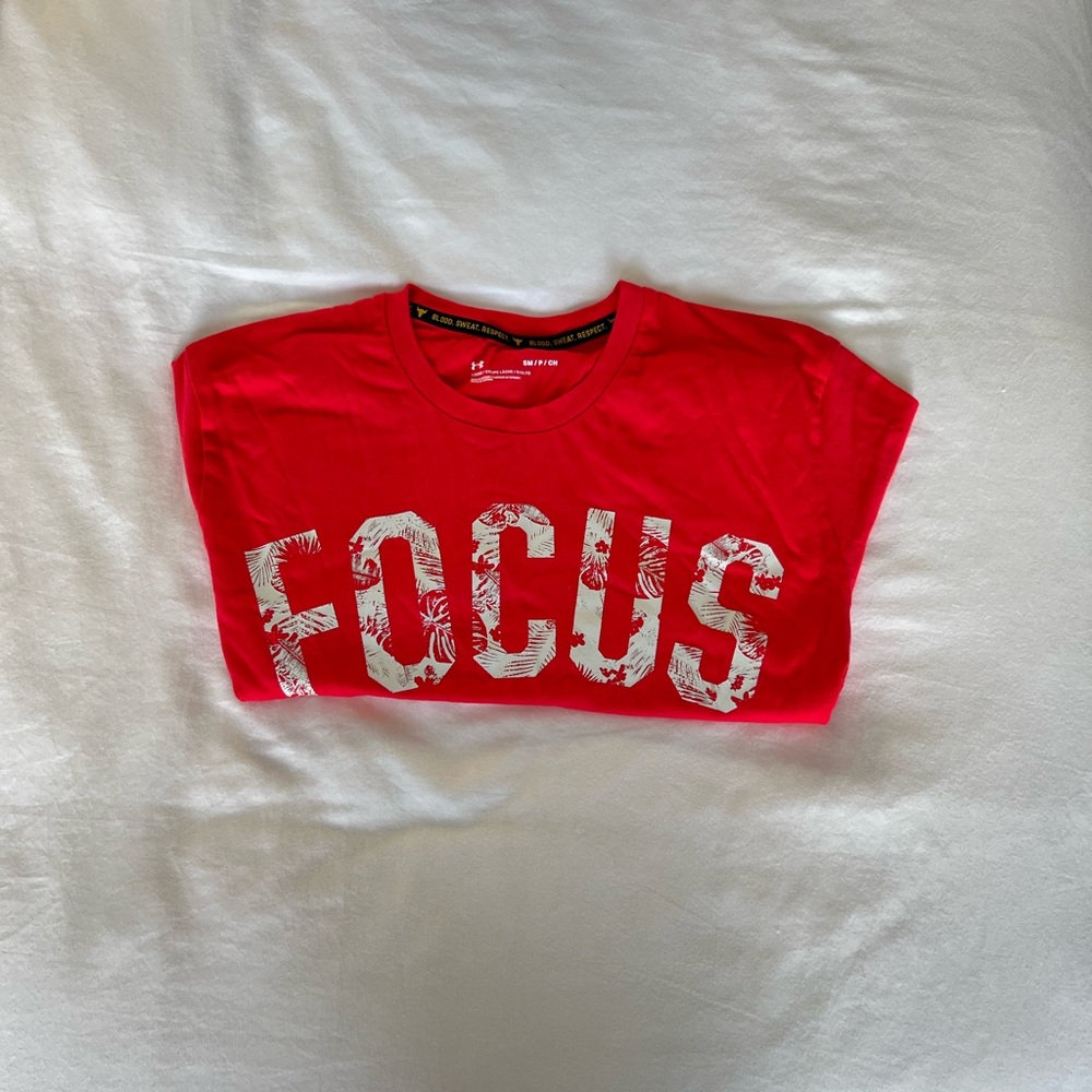 Red “Focus” under armor shirt